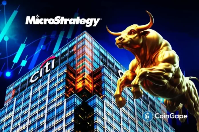 $1.75 trillion Wall Street banking giant Citigroup reiterates buy rating on MicroStrategy stock, indicating bullish sentiment on Bitcoin treasury company. This comes following notable confidence among executives to continue its Bitcoin accumulation strategy despite billions in losses. Citi Maintains Buy Rating Despite Price Target Adjustment Banking giant Citigroup reiterated a ‘buy’ rating on MicroStrategy stock,
The post <a href="https://coingape.com/news/stocks/wall-street-giant-citigroup-goes-bullish-on-microstrategy-stock/">Just-In: Wall Street Giant Citigroup Goes Bullish on MicroStrategy Stock</a> appeared first on <a href="https://coingape.com/">CoinGape</a>.