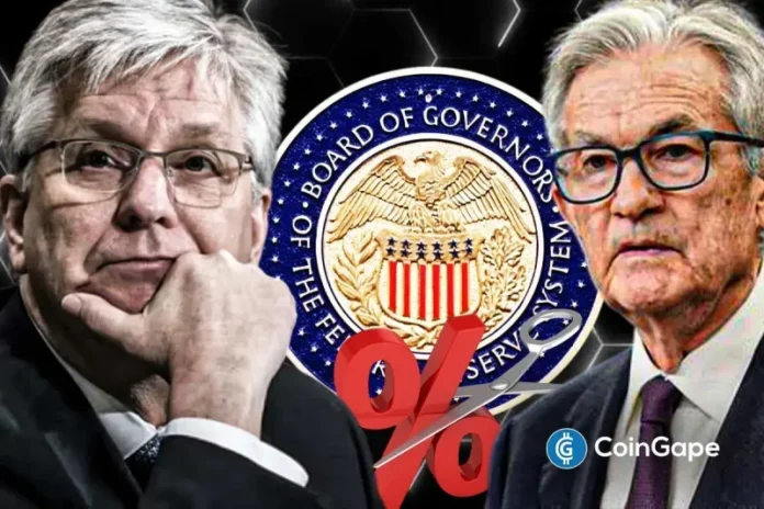 Governor Christopher Waller has called for another Fed rate cut in December. This comes as Chair Jerome Powell insists the cycle of monetary easing may have reached its end.  Waller Pushes for December Policy Easing According to Reuters, Federal Reserve Governor Christopher Waller has called for one last cut by December, emphasizing the need to
The post <a href="https://coingape.com/waller-signals-december-fed-rate-cut-despite-powells-no-more-cuts-stance/">Waller Signals December Fed Rate Cut Despite Powell’s “No More Cuts” Stance</a> appeared first on <a href="https://coingape.com/">CoinGape</a>.