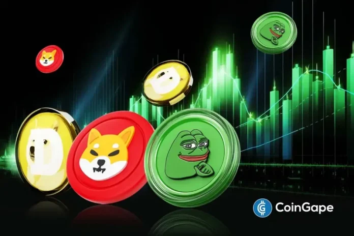 As of the latest update, the memecoin market is witnessing a sharp uptrend to start 2026. The total sector market cap jumped 10.8% over the last 24 hours, reaching $48.4 billion. The Dogecoin, Shiba Inu, and Pepe are all the main movers as the bullish momentum continues to gain momentum over the last 24 hours.
The post <a href="https://coingape.com/trending/why-are-memecoin-prices-surging-dogecoin-shiba-inu-and-pepe-lead-rally/">Why Are Memecoin Prices Surging? Dogecoin, Shiba Inu, and Pepe Lead Rally</a> appeared first on <a href="https://coingape.com/">CoinGape</a>.